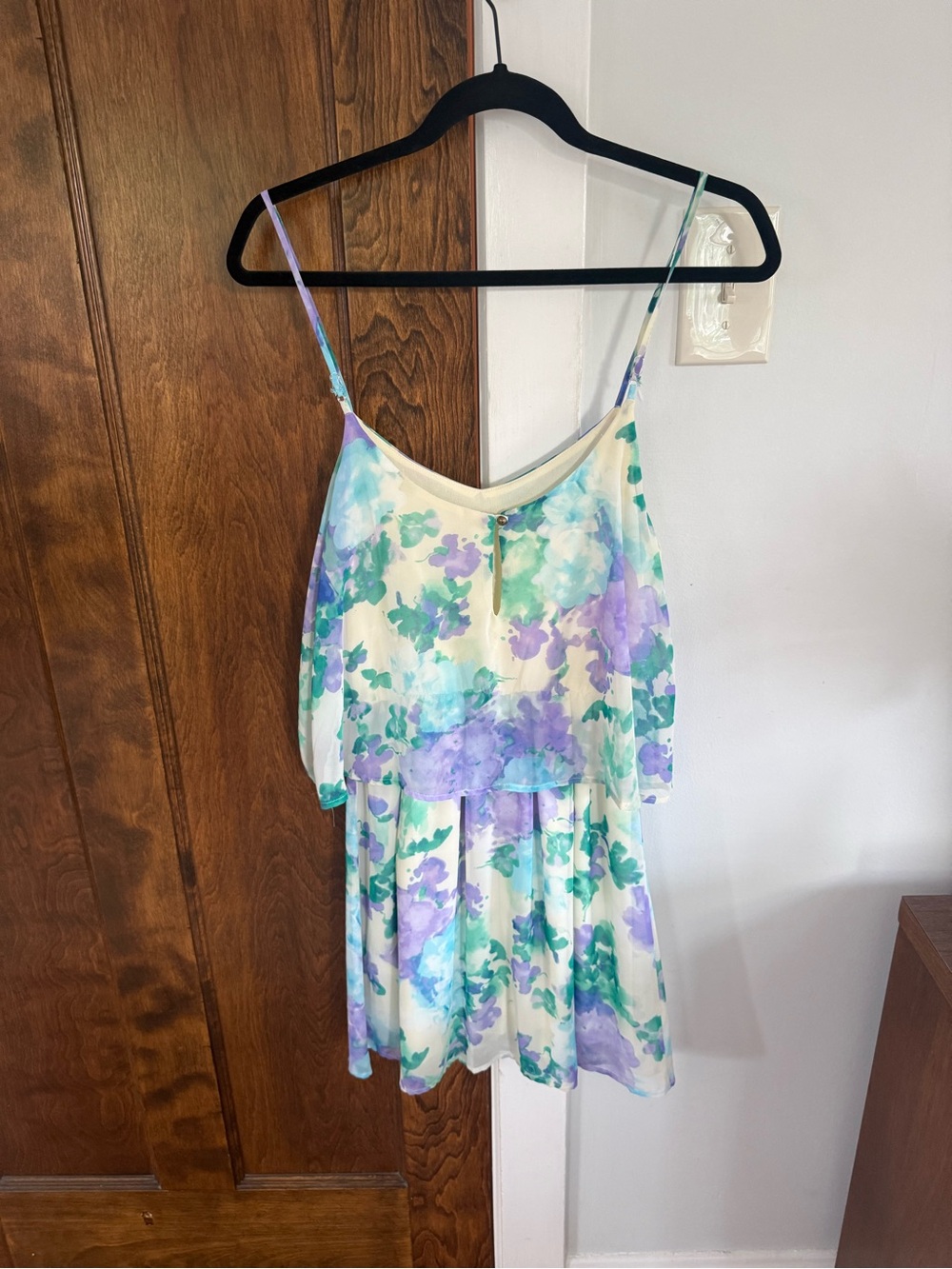 Everly Floral Spaghetti Strap dress in Lavender, Mint & Cream